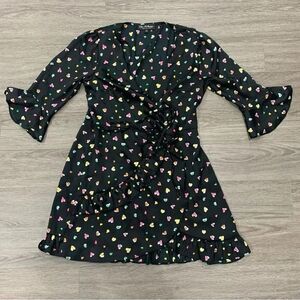 ASOS ruffle heart  bell rainbow wrap dress 8